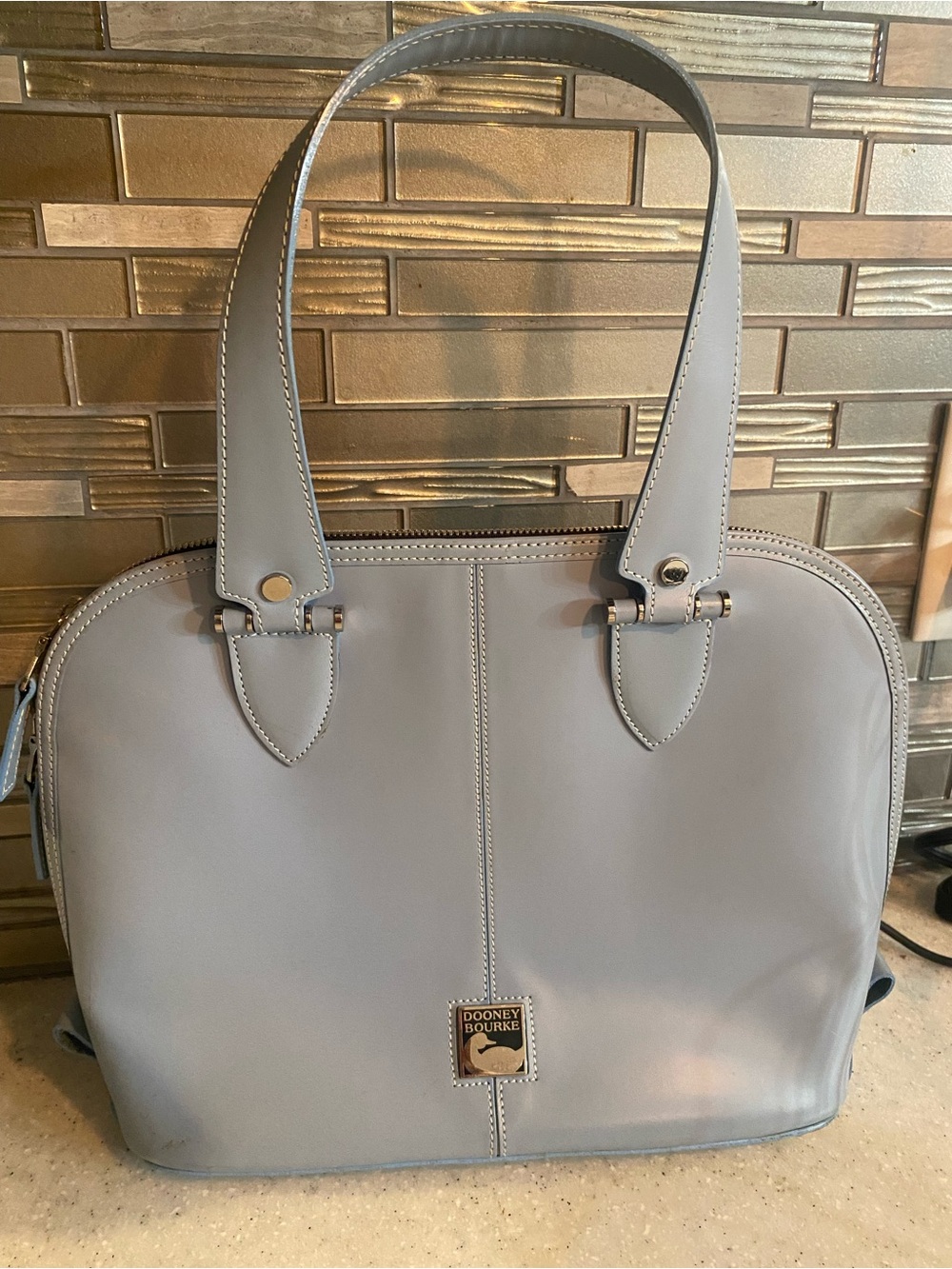 Dooney & Bourke Pale Blue Leather Shoulder Bag